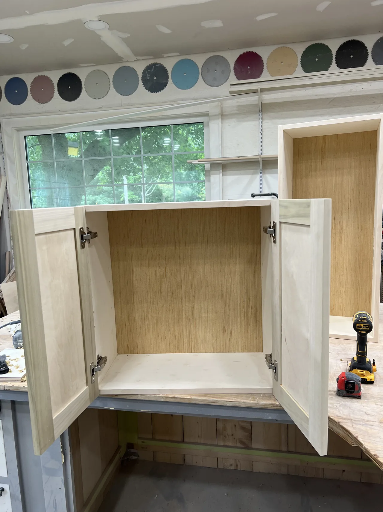 Workshop: open cabinet box with paneled doors